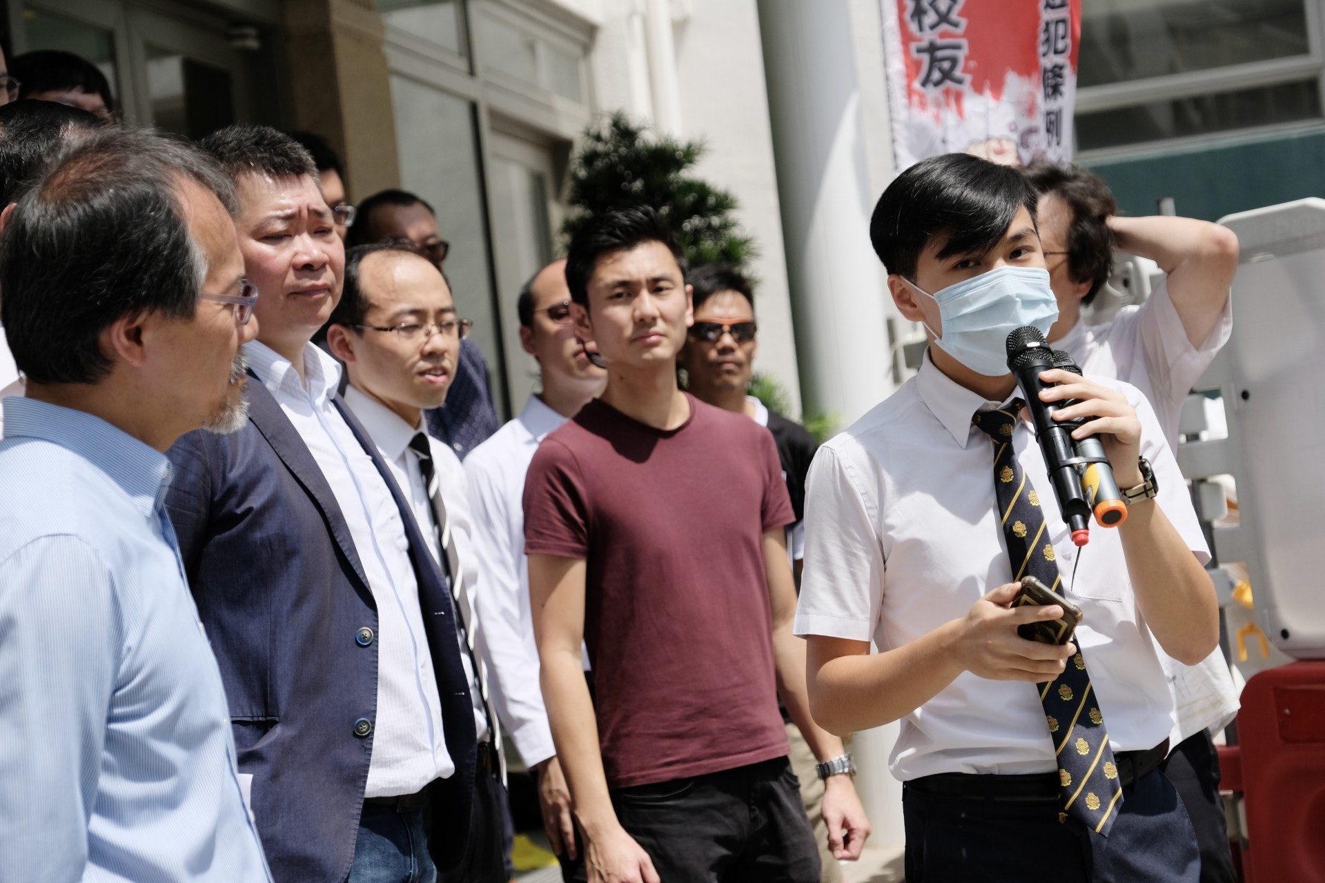 罷課召集人劉同學表示,希望藉罷課宣揚自由意志。(歐嘉樂攝)