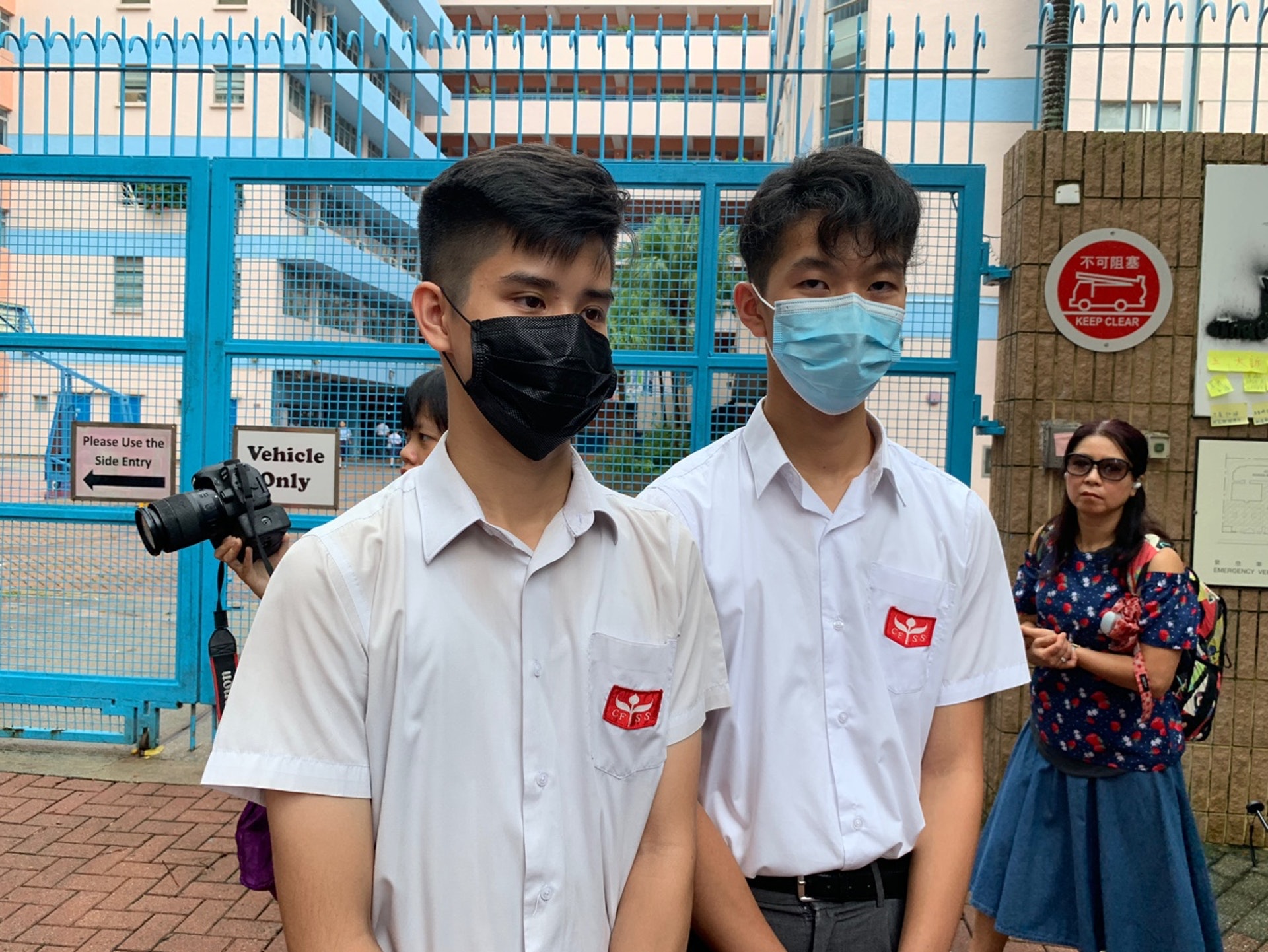 參與罷課的中六生表示對校方安排感滿意。(張嘉敏攝) 參與罷課的中六生表示對校方安排感滿意。(張嘉敏攝)