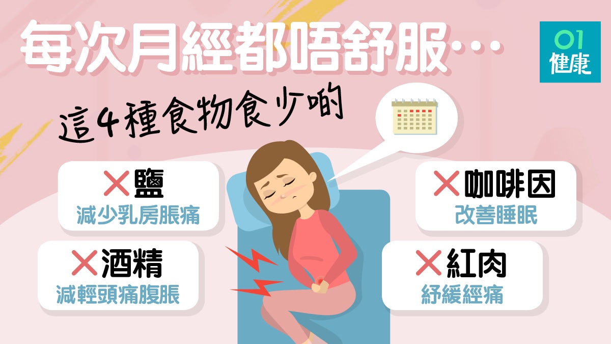 女人最怕 月經來了可食生冷嘢 減少經痛要避開4種食物 女人最怕 月經來了可食生冷嘢 減少經痛要避開4種食物