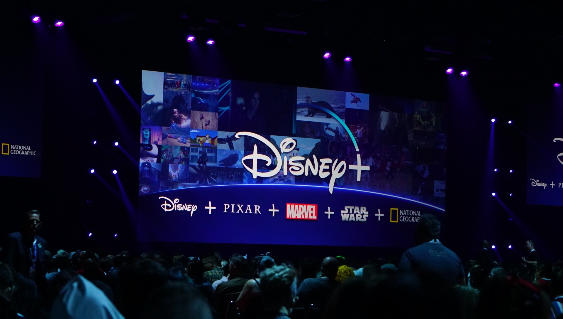 迪士尼推出自家平台Disney+，提供旗下Disney、Pixar、Marvel、Star Wars及國家地理的影音內容，以每月6.99美元留住觀眾。（林樂謙攝）