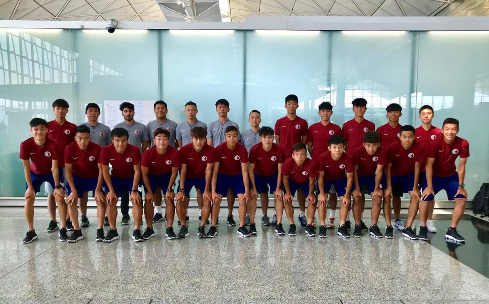 港足U18昨日出發到台灣備戰。(香港足球總會) 港足U18昨日出發到台灣備戰。(香港足球總會)