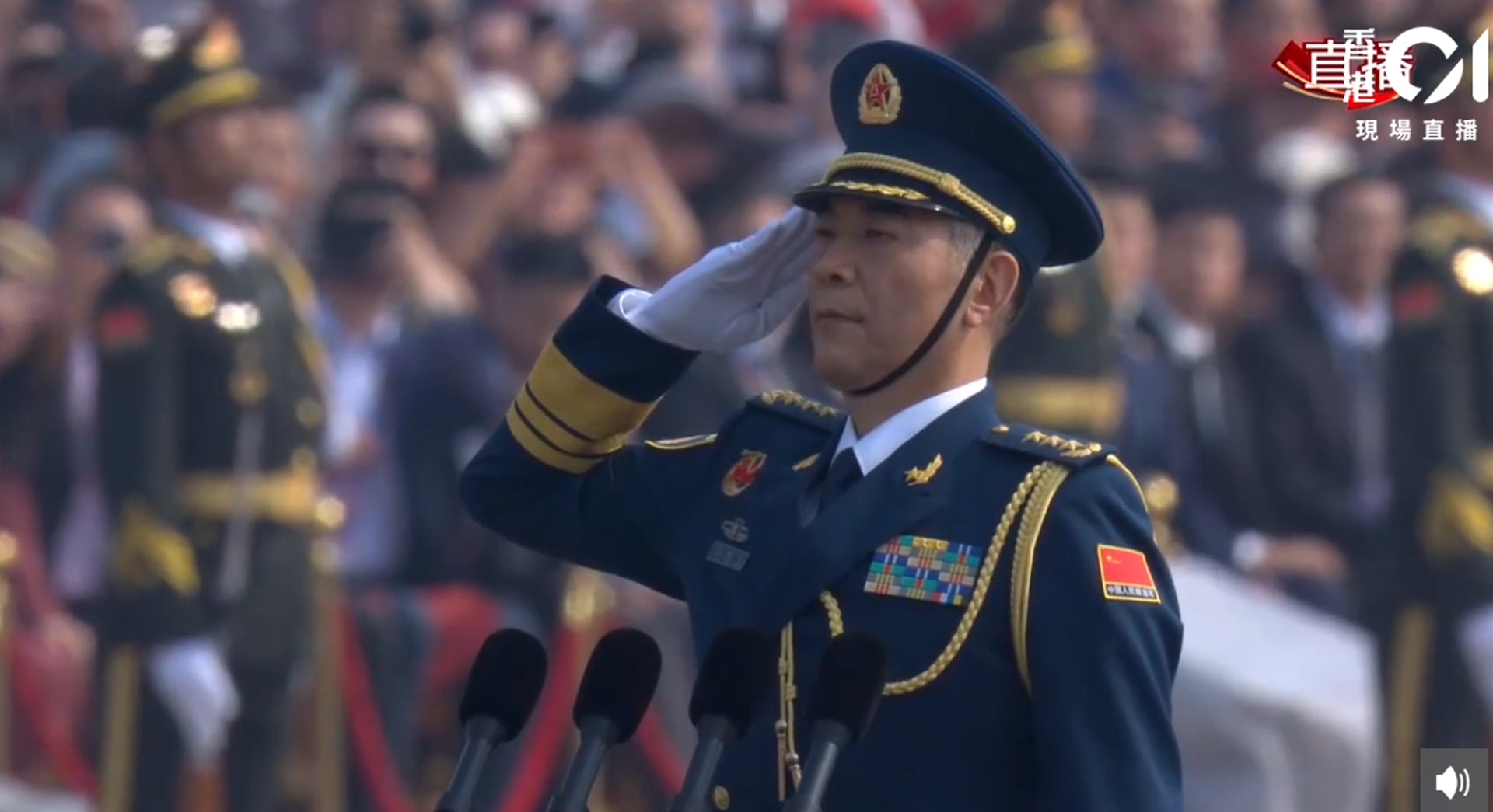 國慶閱兵現場。(香港01直播截圖) 國慶閱兵現場。(香港01直播截圖)