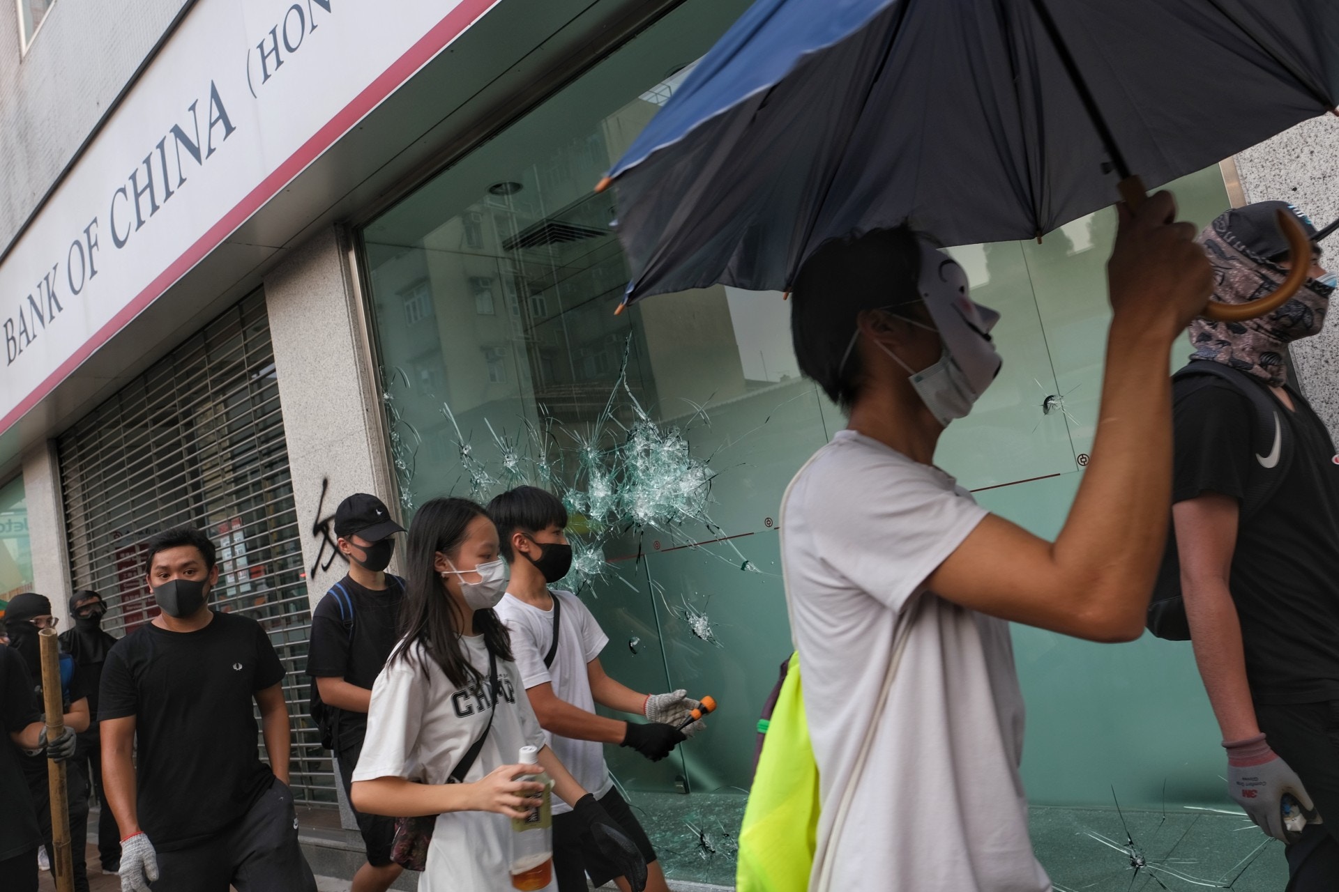 上水商店被破壞。(曾梓洋攝)