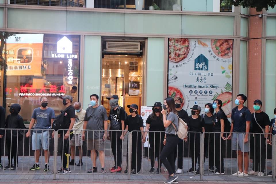 尖沙咀人鏈。(黃桂桂攝)