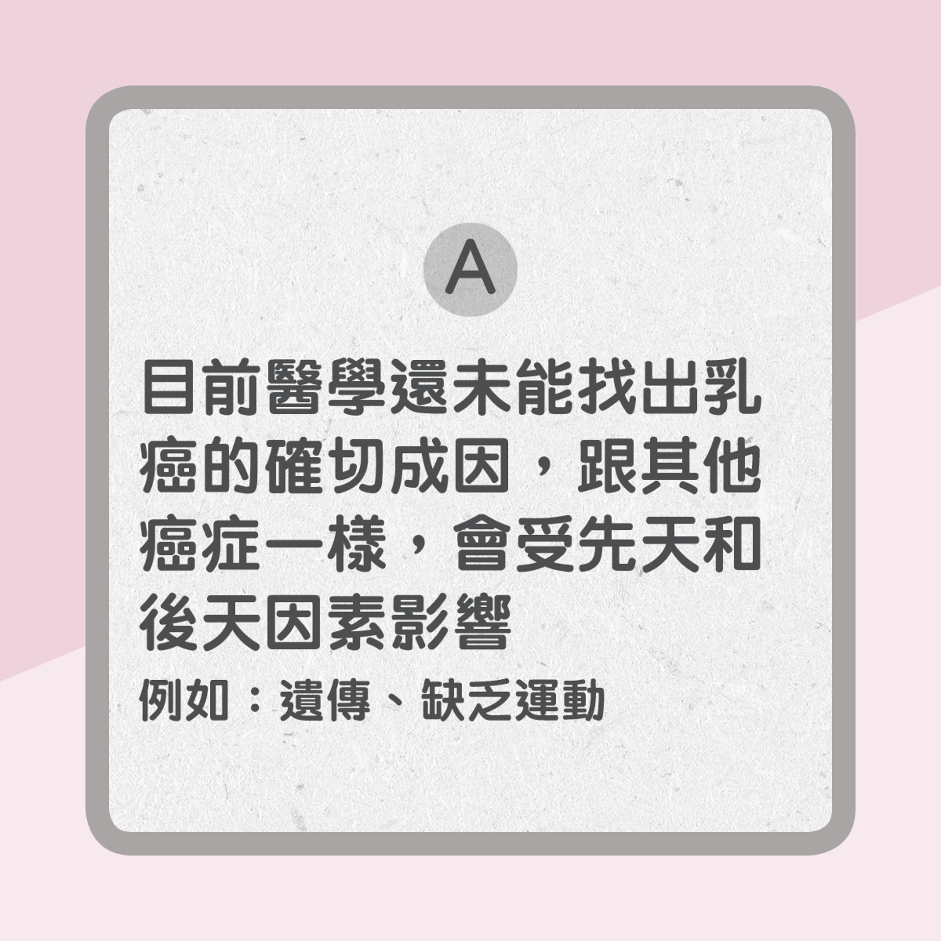 【乳房健康Q & A】2.戴胸圍容易導致乳癌?(01製圖) 【乳房健康Q & A】2.戴胸圍容易導致乳癌?(01製圖)