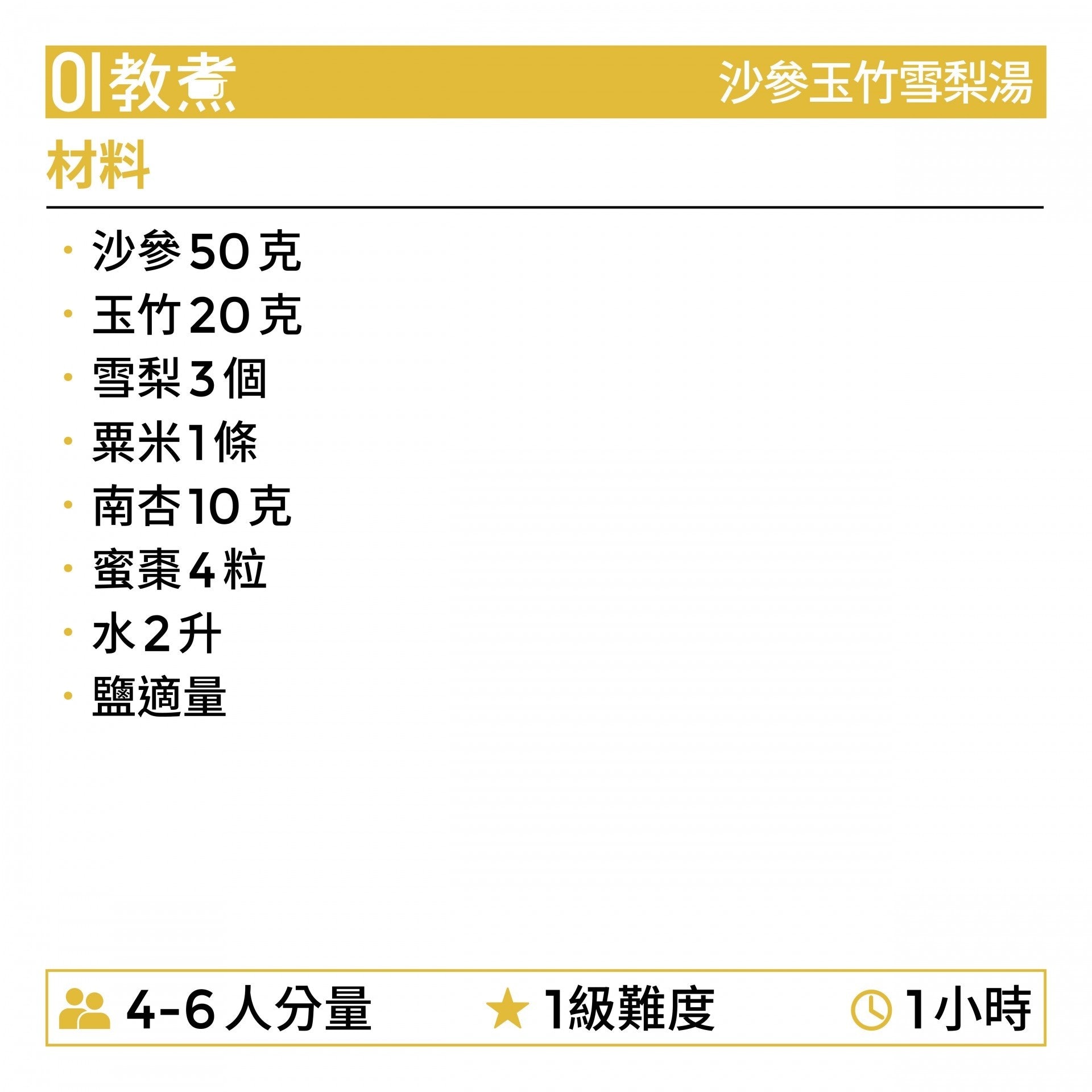 沙參玉竹雪梨湯食譜 沙參玉竹雪梨湯食譜