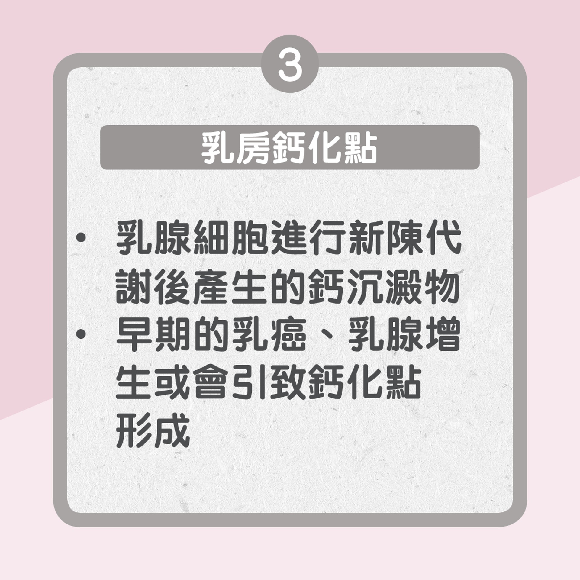 【四大常見乳房問題】3.　乳房鈣化點（01製圖）