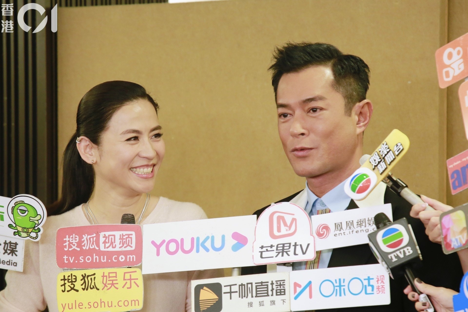 古天樂和宣萱出席電影《犯罪現場》的首映禮。（資料圖片）