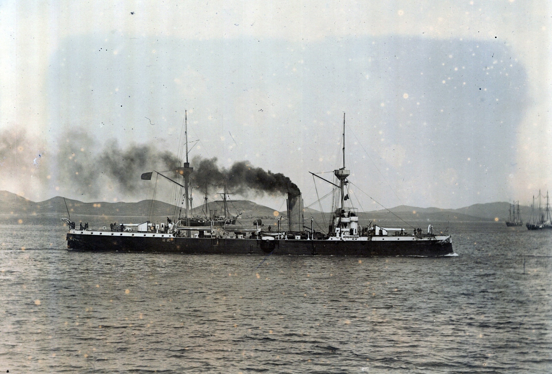 致遠艦在「甲午海戰」中被擊沉,圖為翻拍致遠艦資料照片。 (中新社) 致遠艦在「甲午海戰」中被擊沉,圖為翻拍致遠艦資料照片。 (中新社)