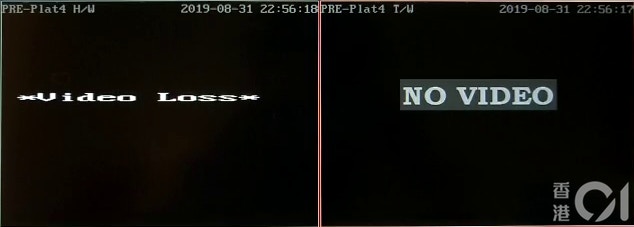 另一個CCTV則於事發時已受損，未能錄低過程。(太子站CCTV截圖)