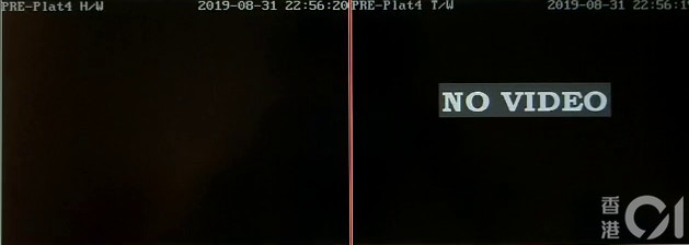 另一個CCTV則於事發時已受損，未能錄低過程。(太子站CCTV截圖)