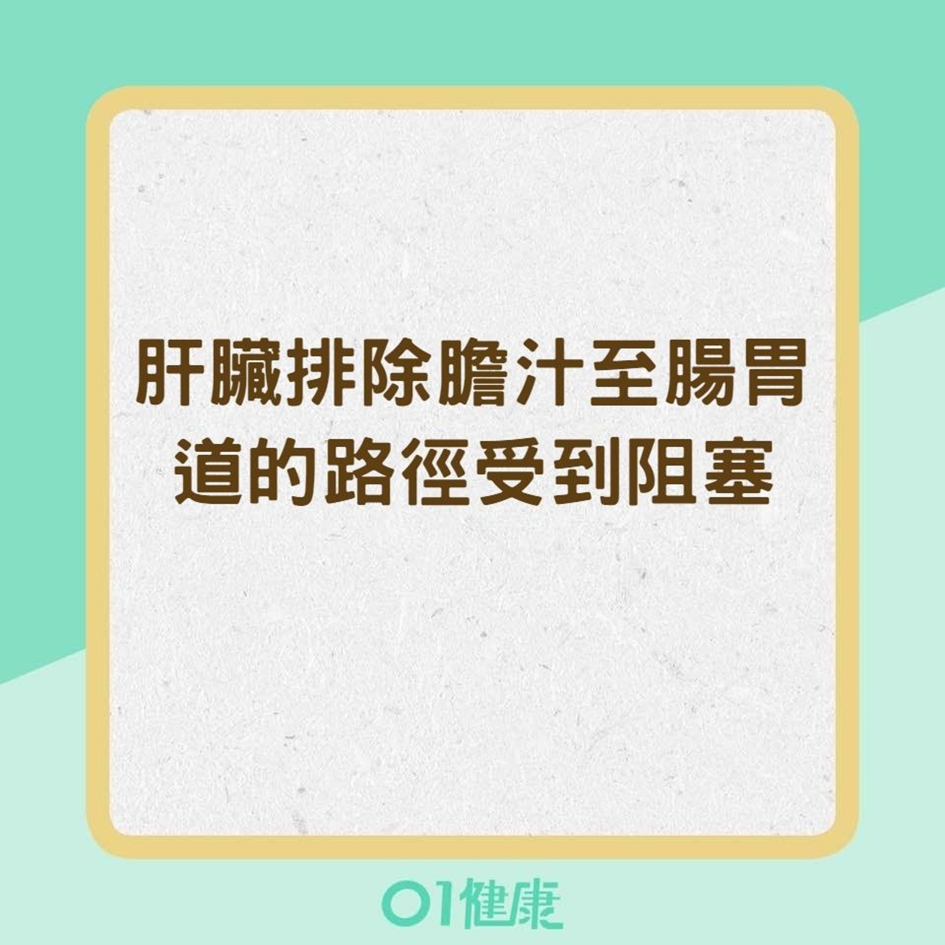 導致黃疸的可能原因:肝臟排除膽汁至腸胃道的路徑受到阻塞(01製圖) 導致黃疸的可能原因:肝臟排除膽汁至腸胃道的路徑受到阻塞(01製圖)