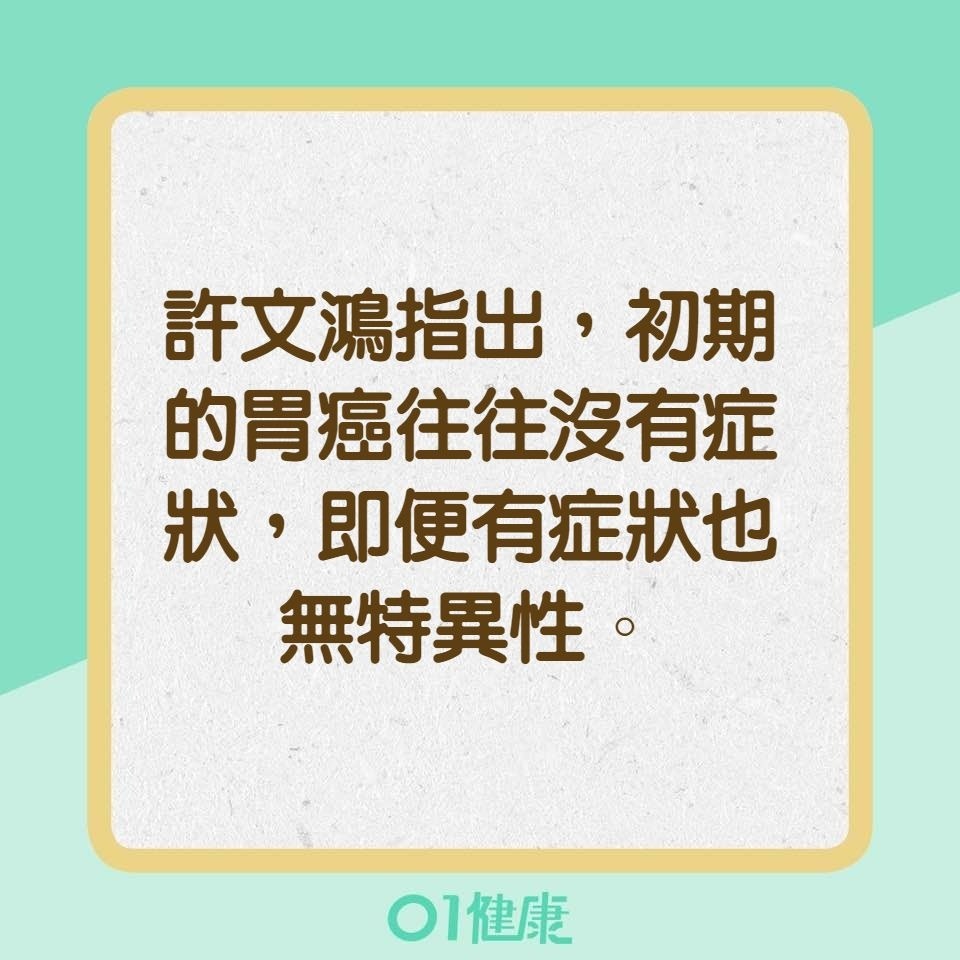 胃癌最常見的臨床症狀是什麼？（01製圖）