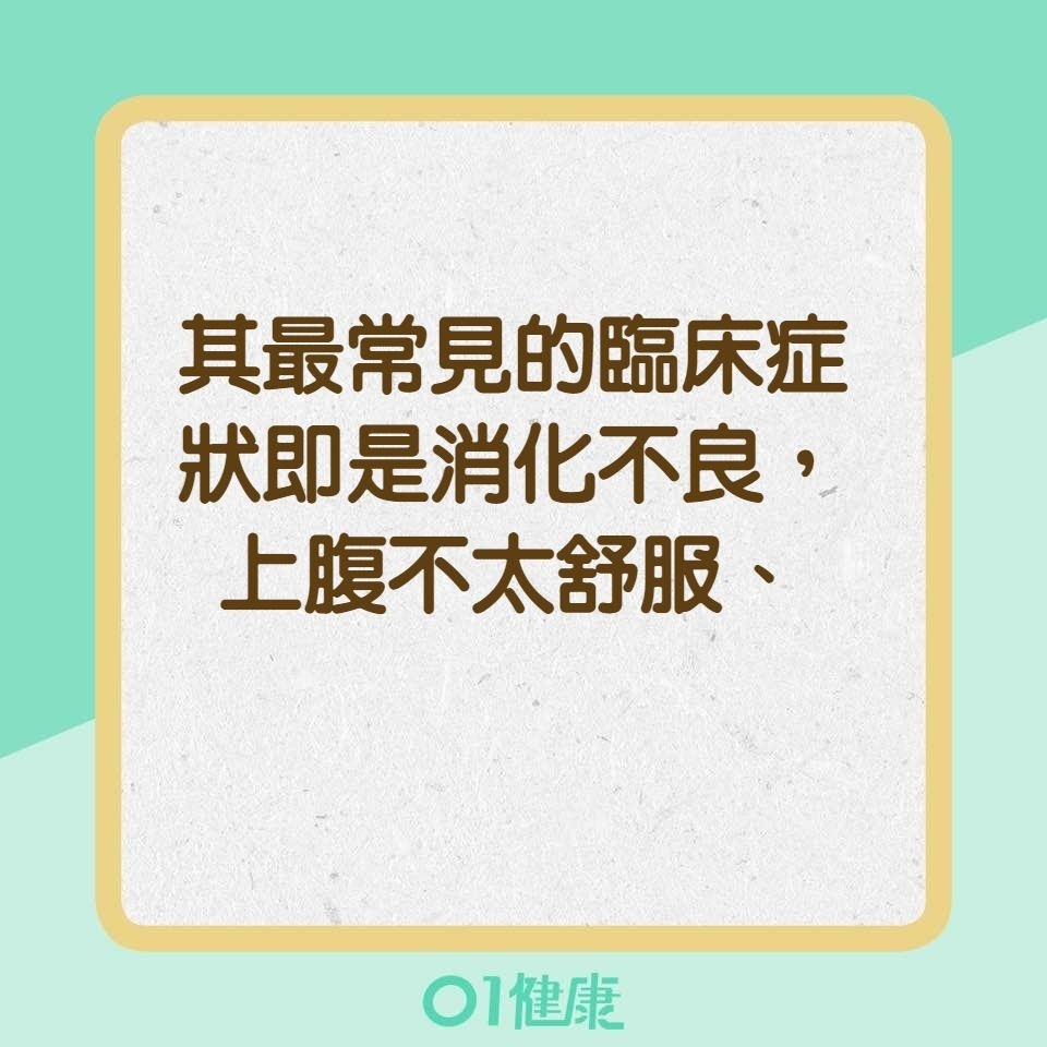 胃癌最常見的臨床症狀是什麼？（01製圖）