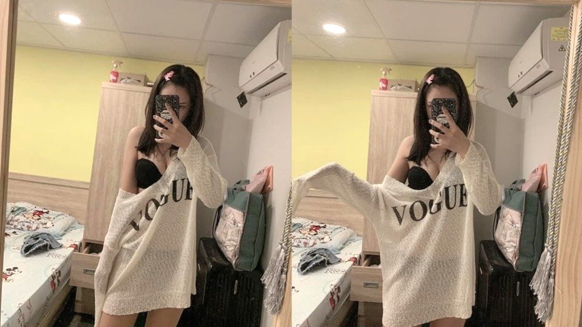 台妹抱怨件衫太鬆不停露胸無數網友熱心解答：這樣才是正確穿法