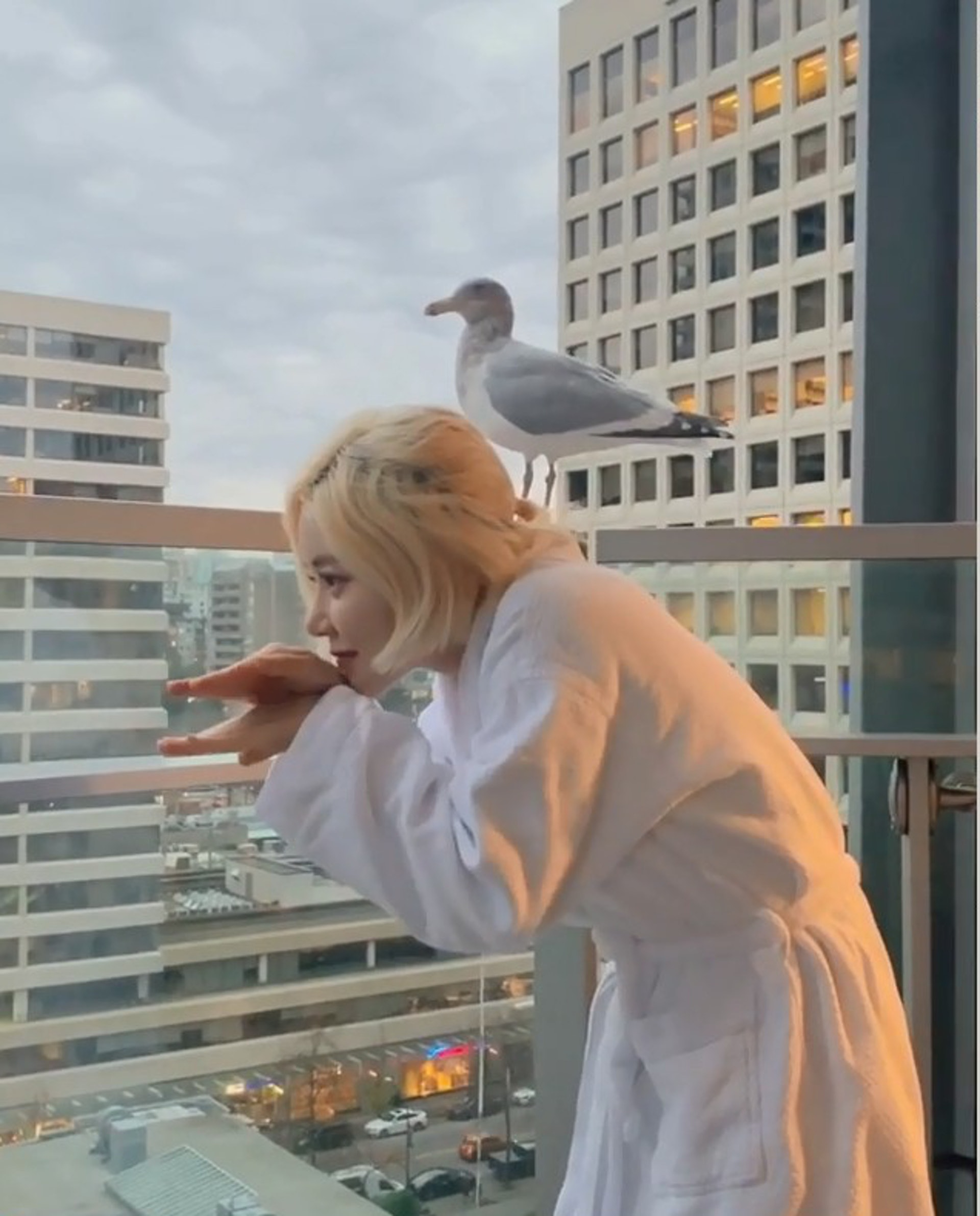 DJ Soda扮唔驚,同海鷗影合照。(IG@deejaysoda) DJ Soda扮唔驚,同海鷗影合照。(IG@deejaysoda)