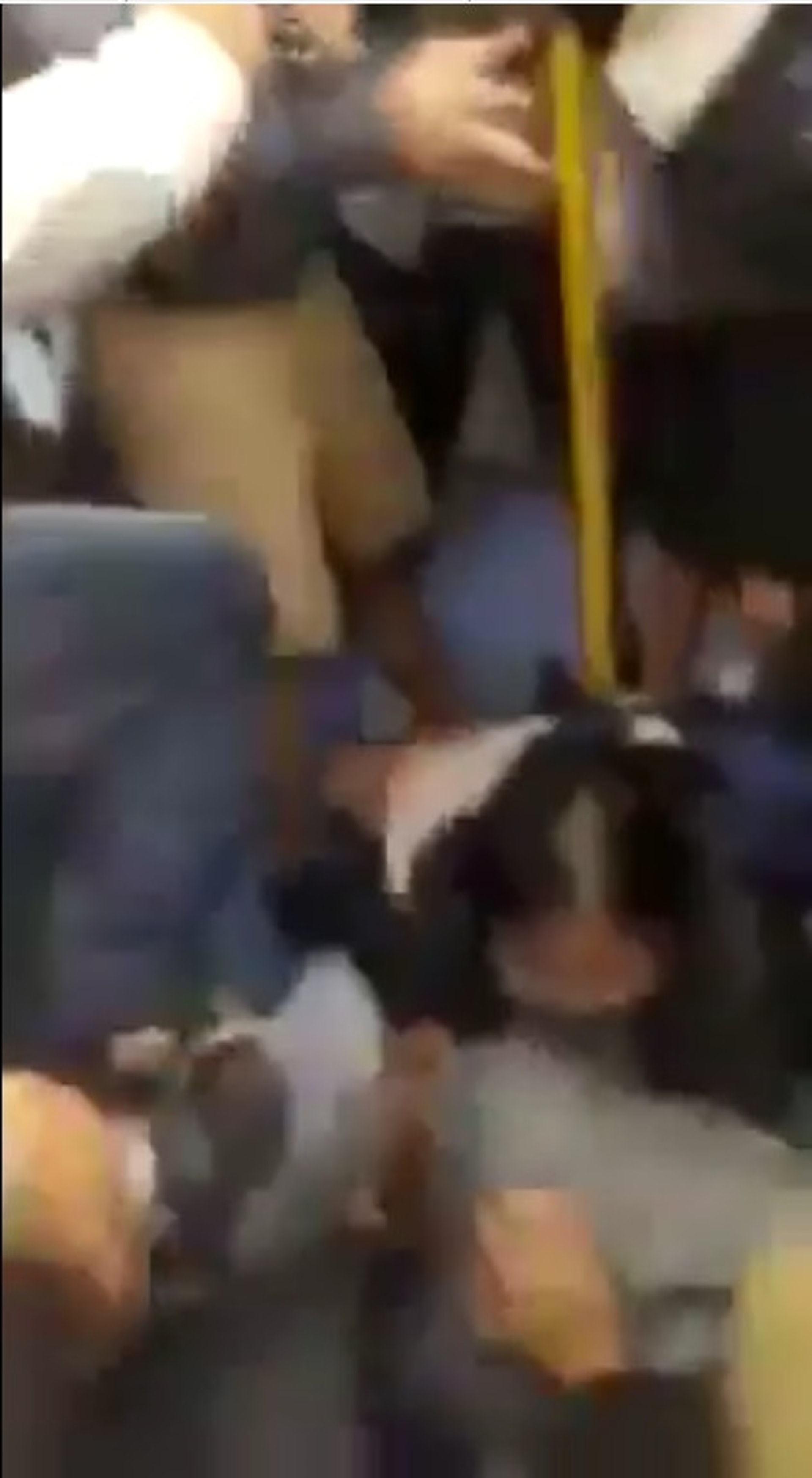 數名男子圍住倒地的女學生,並踢其頭部。(網上片段截圖) 數名男子圍住倒地的女學生,並踢其頭部。(網上片段截圖)