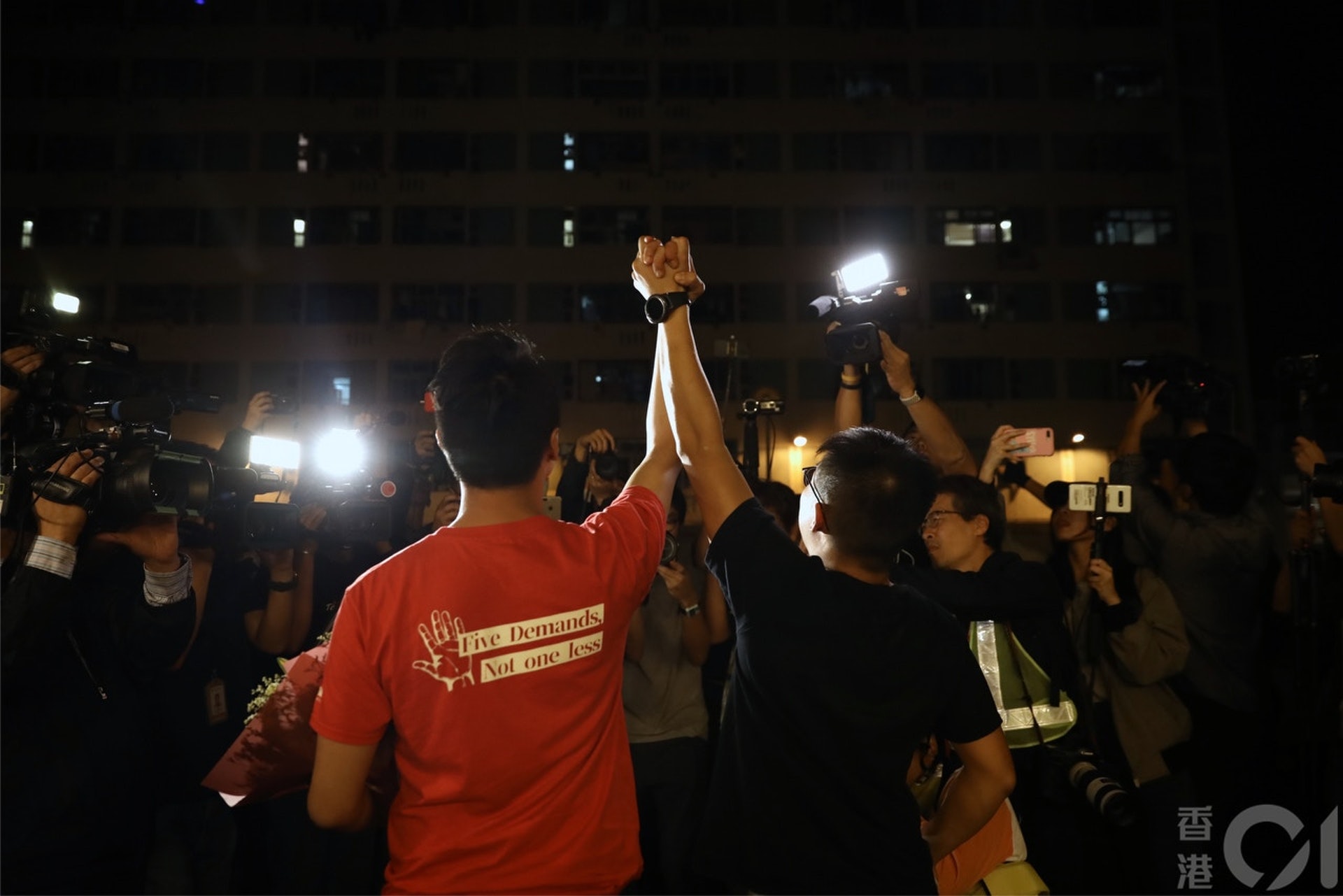 岑子杰勝出沙田瀝源選區。(盧翊銘攝) 岑子杰勝出沙田瀝源選區。(盧翊銘攝)