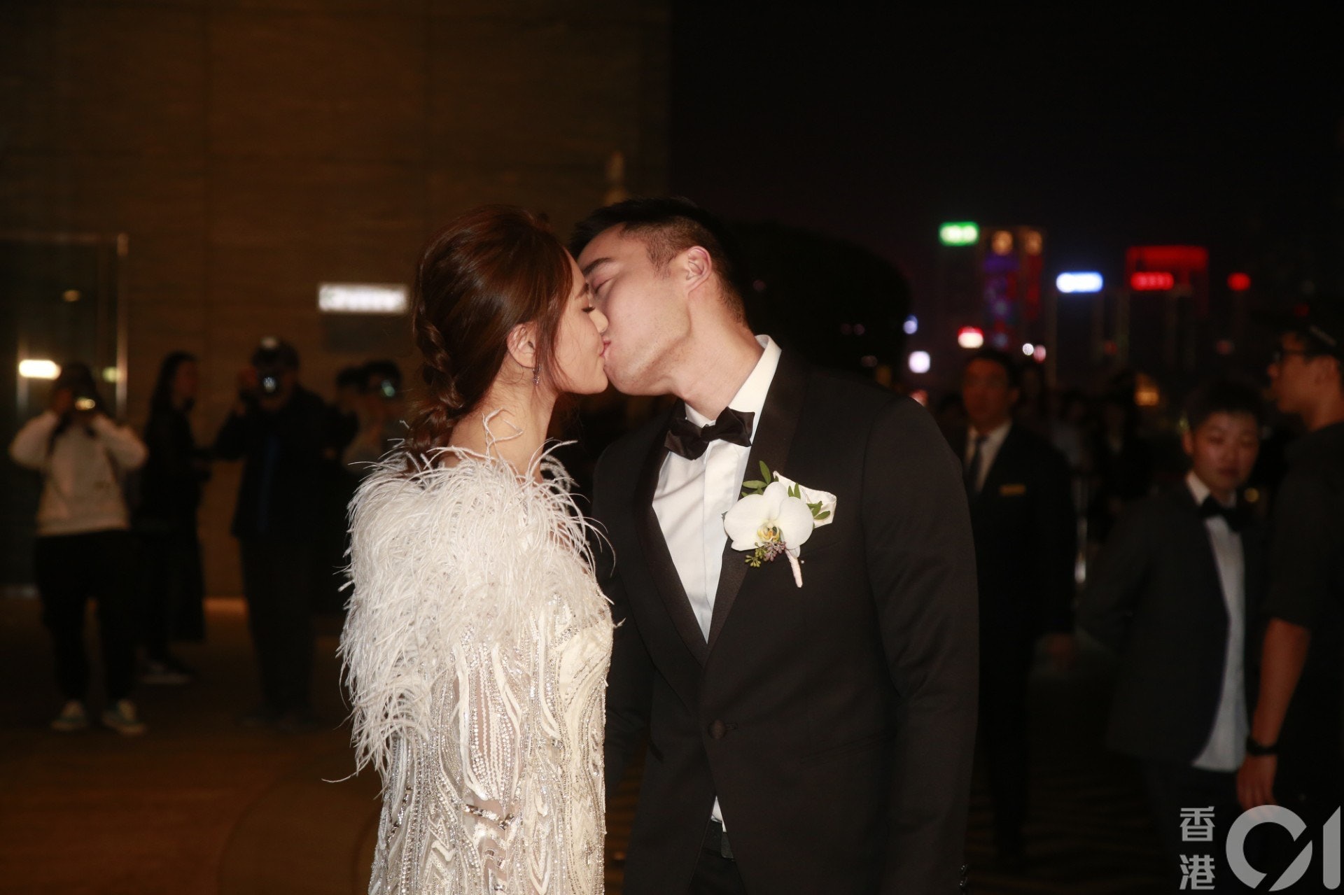 二人去年12月在港擺酒結婚。(梁碧玲攝) 二人去年12月在港擺酒結婚。(梁碧玲攝)