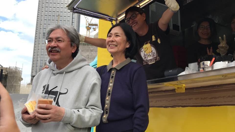 曾俊華曾與太太光顧天誠的美食車。（資料圖片／梁煥敏攝）