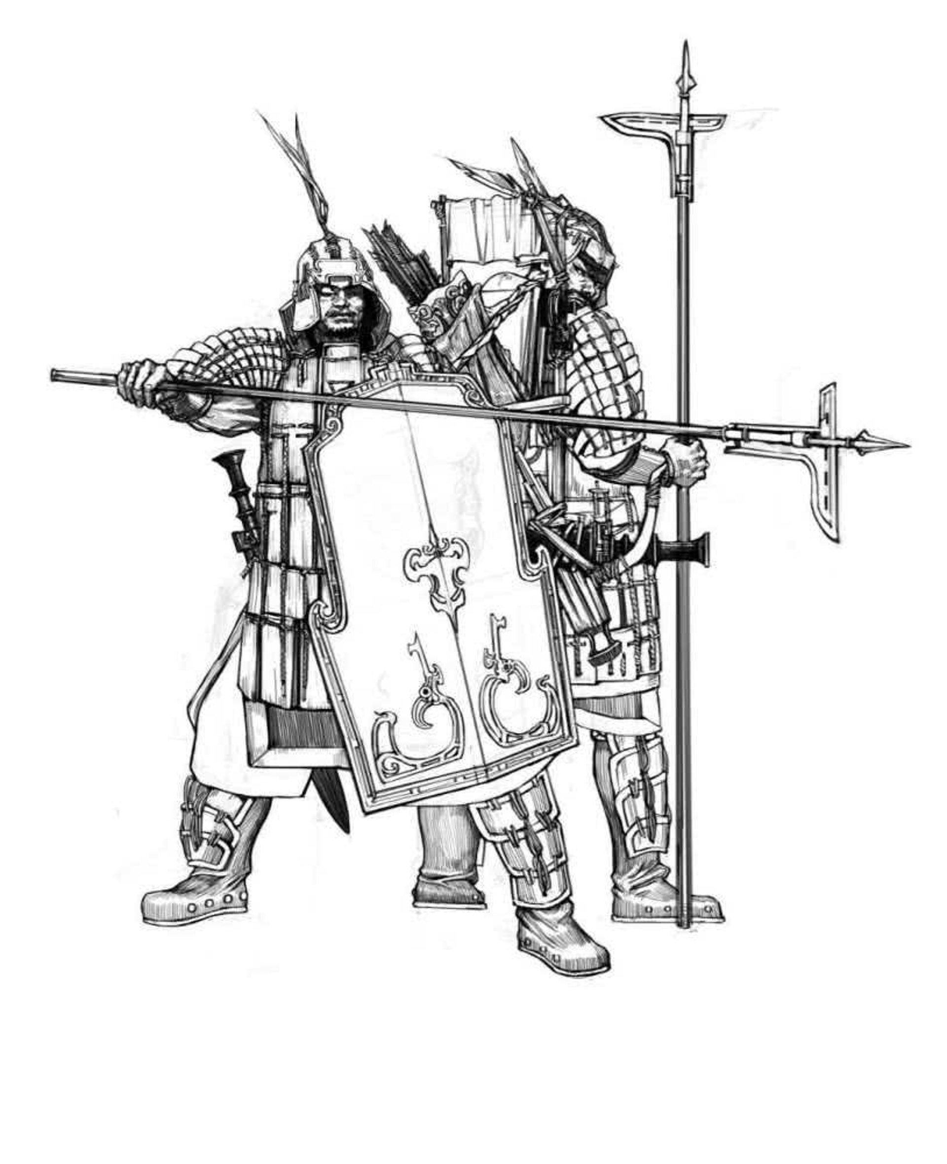 戰國時期的魏國戟兵。(圖片擷取自:http://bit.ly/36Hswxm) 戰國時期的魏國戟兵。(圖片擷取自:http://bit.ly/36Hswxm)