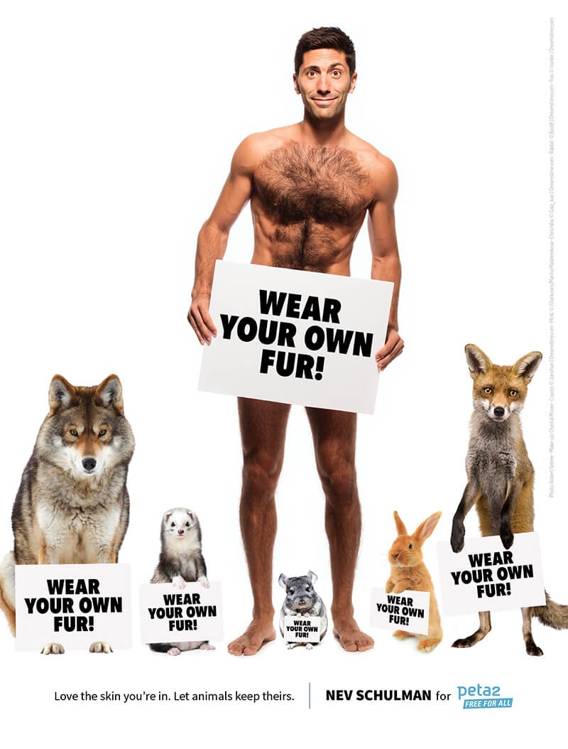 「I'd Rather Go Naked Than Wear Fur」廣告（PETA）