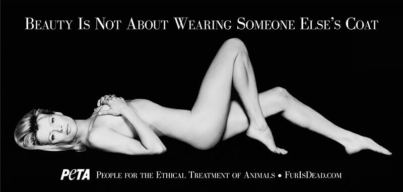 「I'd Rather Go Naked Than Wear Fur」廣告（PETA）