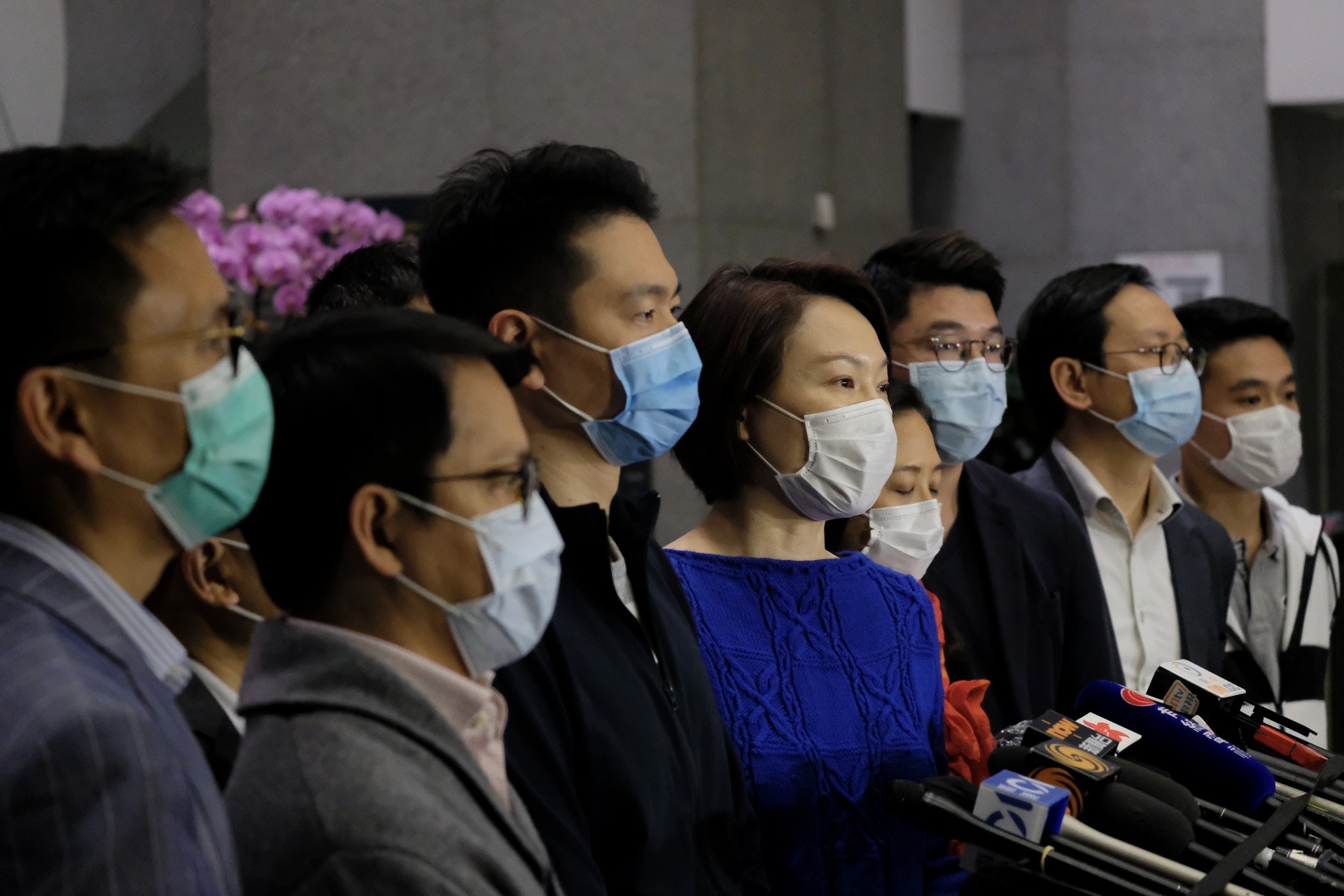 民建聯會財政司會面後見記者。(歐嘉樂攝) 民建聯會財政司會面後見記者。(歐嘉樂攝)