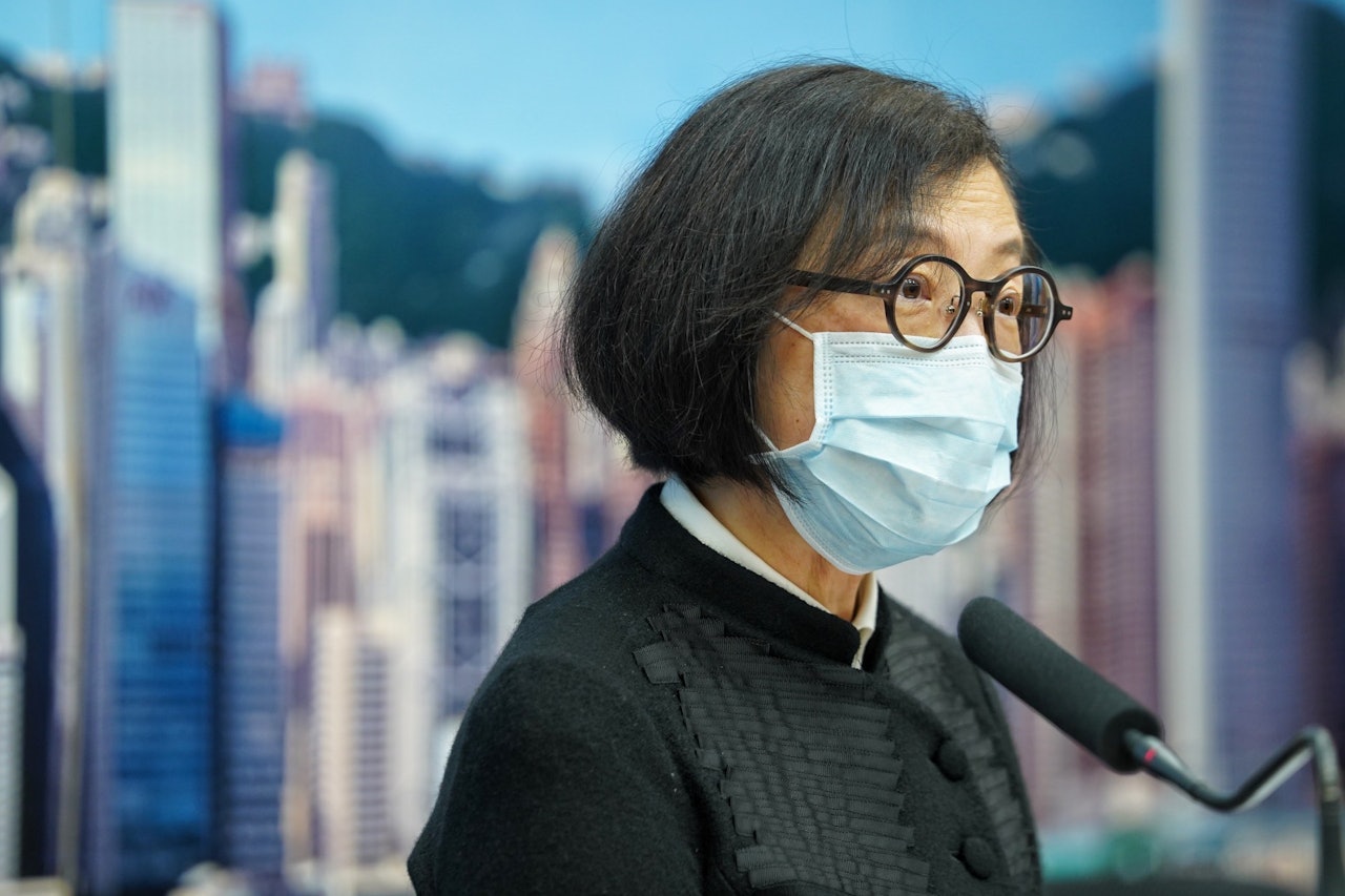 陳肇始表示,首批坐政府「包機」返港的港人在駿洋邨的14日檢疫期午夜屆滿。(鄭子峰攝) 陳肇始表示,首批坐政府「包機」返港的港人在駿洋邨的14日檢疫期午夜屆滿。(鄭子峰攝)