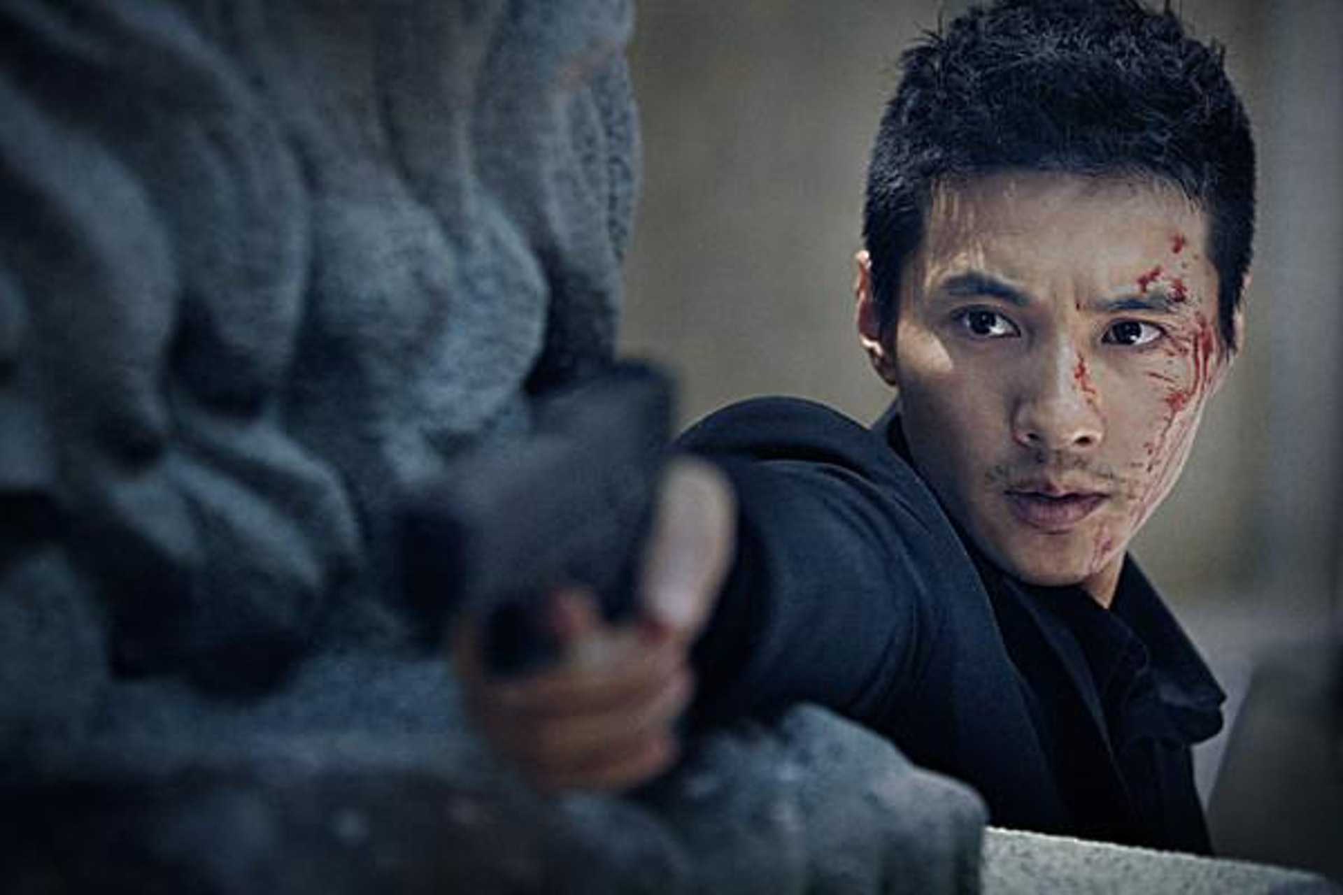 2010年元斌憑動作片《殺手代父》榮獲韓國電影大鐘獎最佳男主角(影帝)。(《殺手代父》劇照)