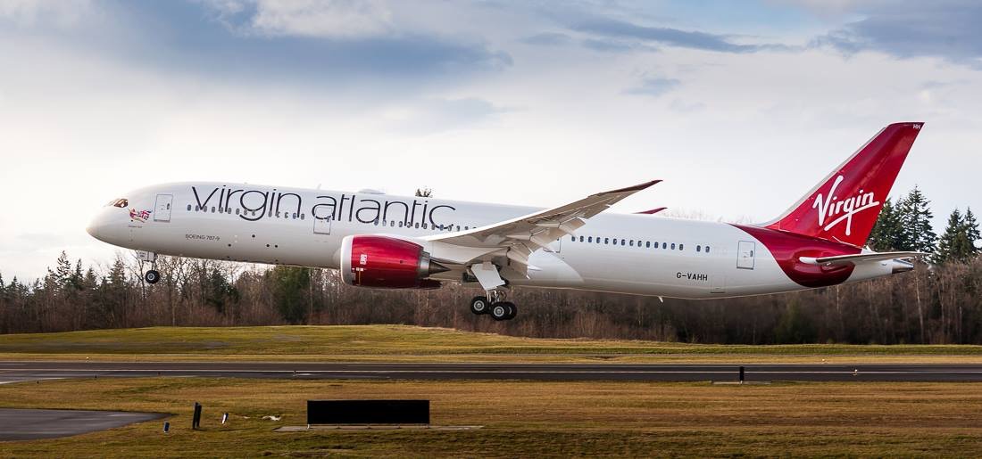維珍航空公司的787飛機，分別在2019年9月和10月，兩度偏離航道。（維珍航空facebook圖片）