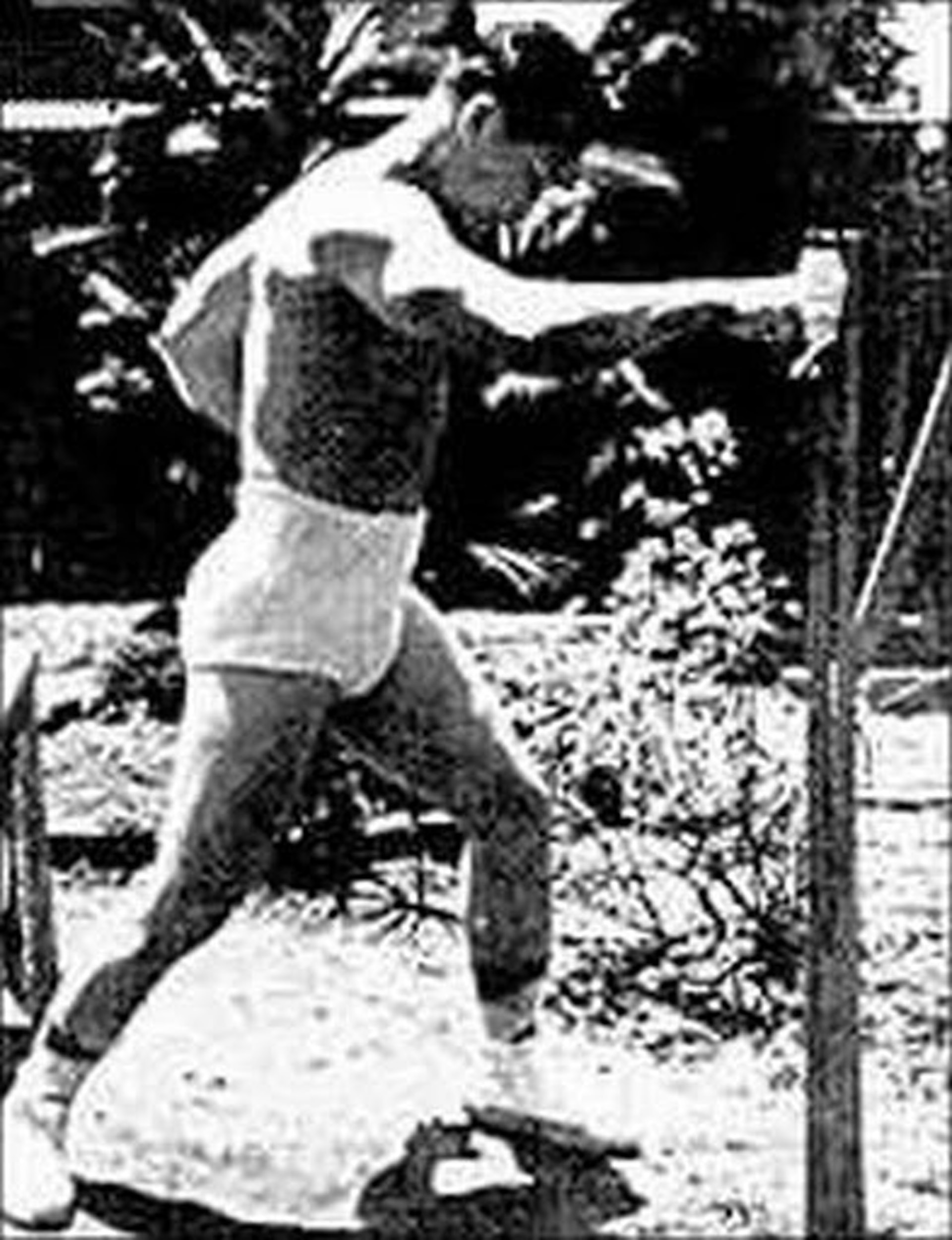 「極真之父」大山倍達打擊卷藁的照片。(圖片擷取自:http://bit.ly/2QmwpBI) 「極真之父」大山倍達打擊卷藁的照片。(圖片擷取自:http://bit.ly/2QmwpBI)