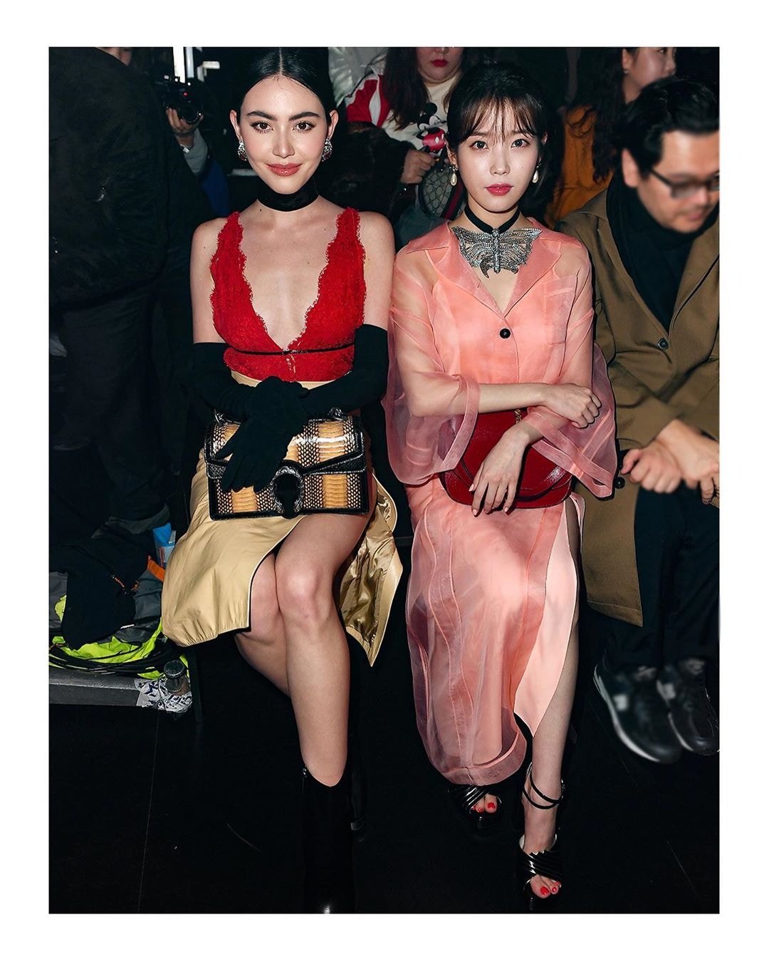 出現在Gucci2020秋冬時裝Show的泰國女星Davika Hoorne比IU更加光彩動人。(gucci@IG)