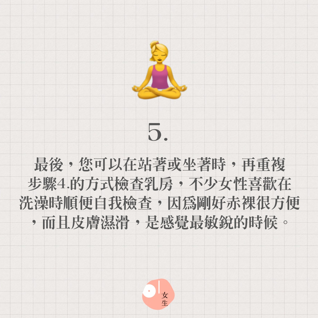 【乳房自我檢查5步驟】(01製圖) 【乳房自我檢查5步驟】(01製圖)