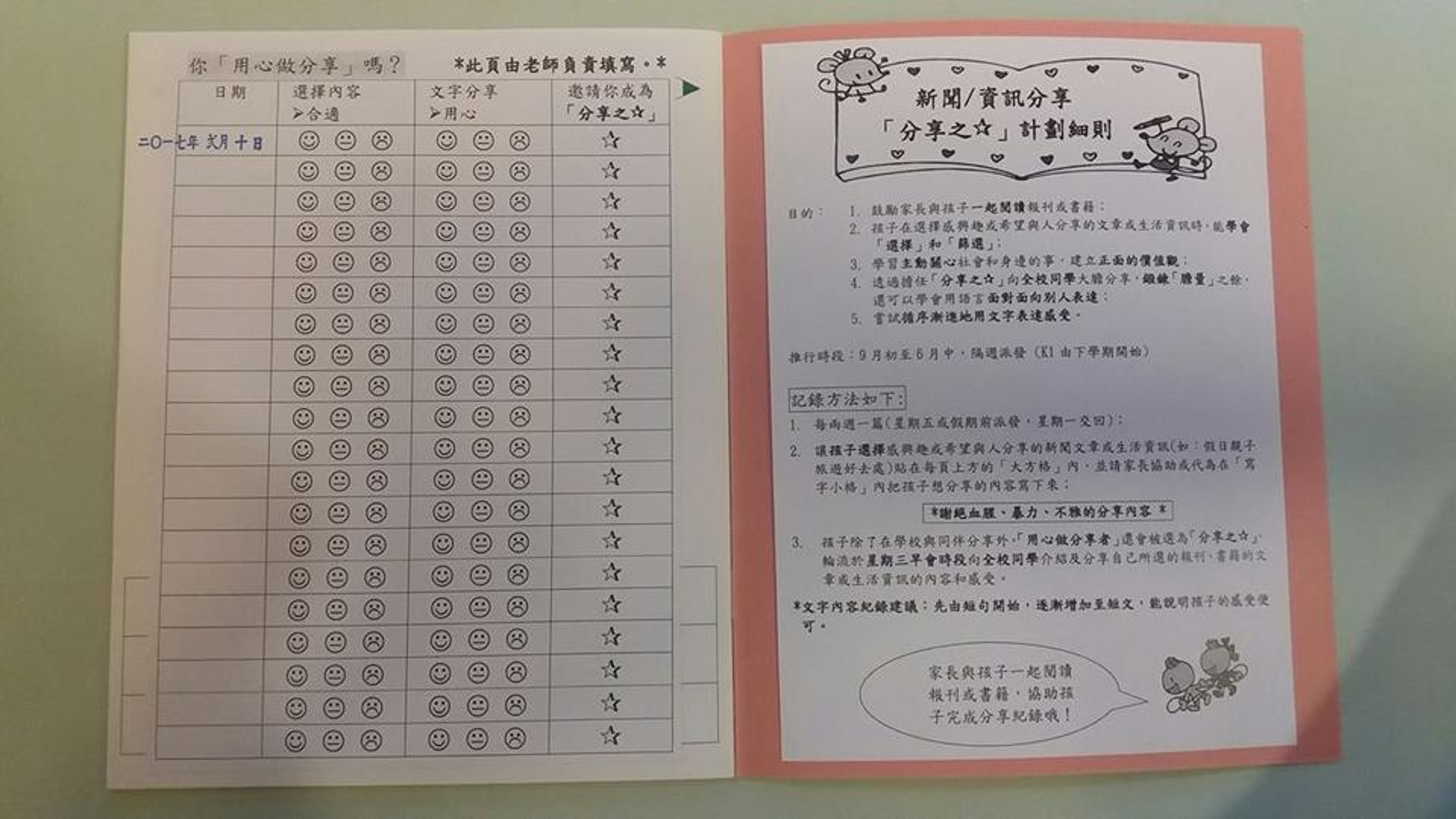 黃太的兒子在南區一所幼稚園就讀K1,但已要做剪報,並在班上分享感受。(網上截圖) 黃太的兒子在南區一所幼稚園就讀K1,但已要做剪報,並在班上分享感受。(網上截圖)