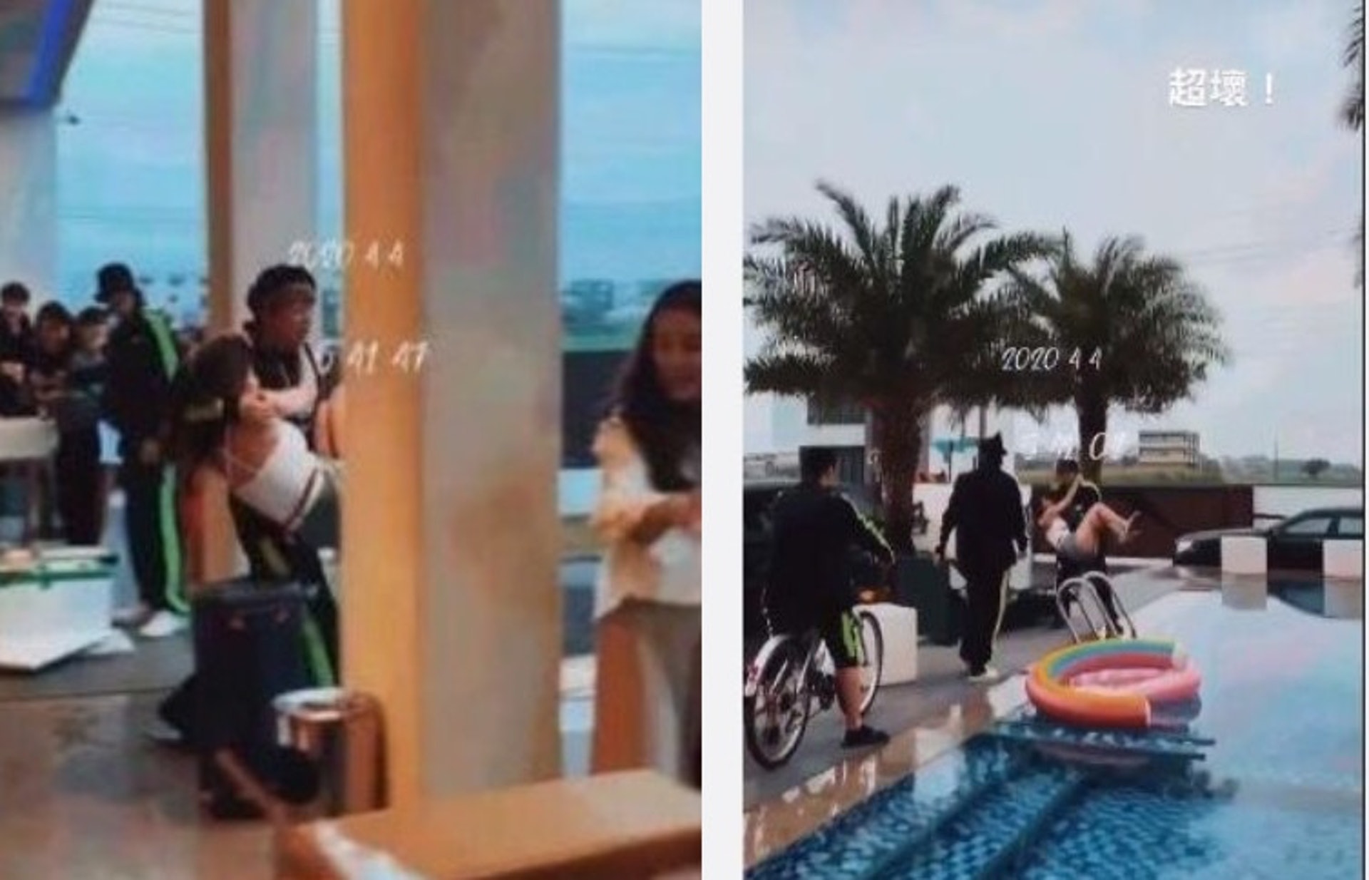 羅志祥早日被發現私約美女開泳池Party。(五脊六獸微博圖片) 羅志祥早日被發現私約美女開泳池Party。(五脊六獸微博圖片)