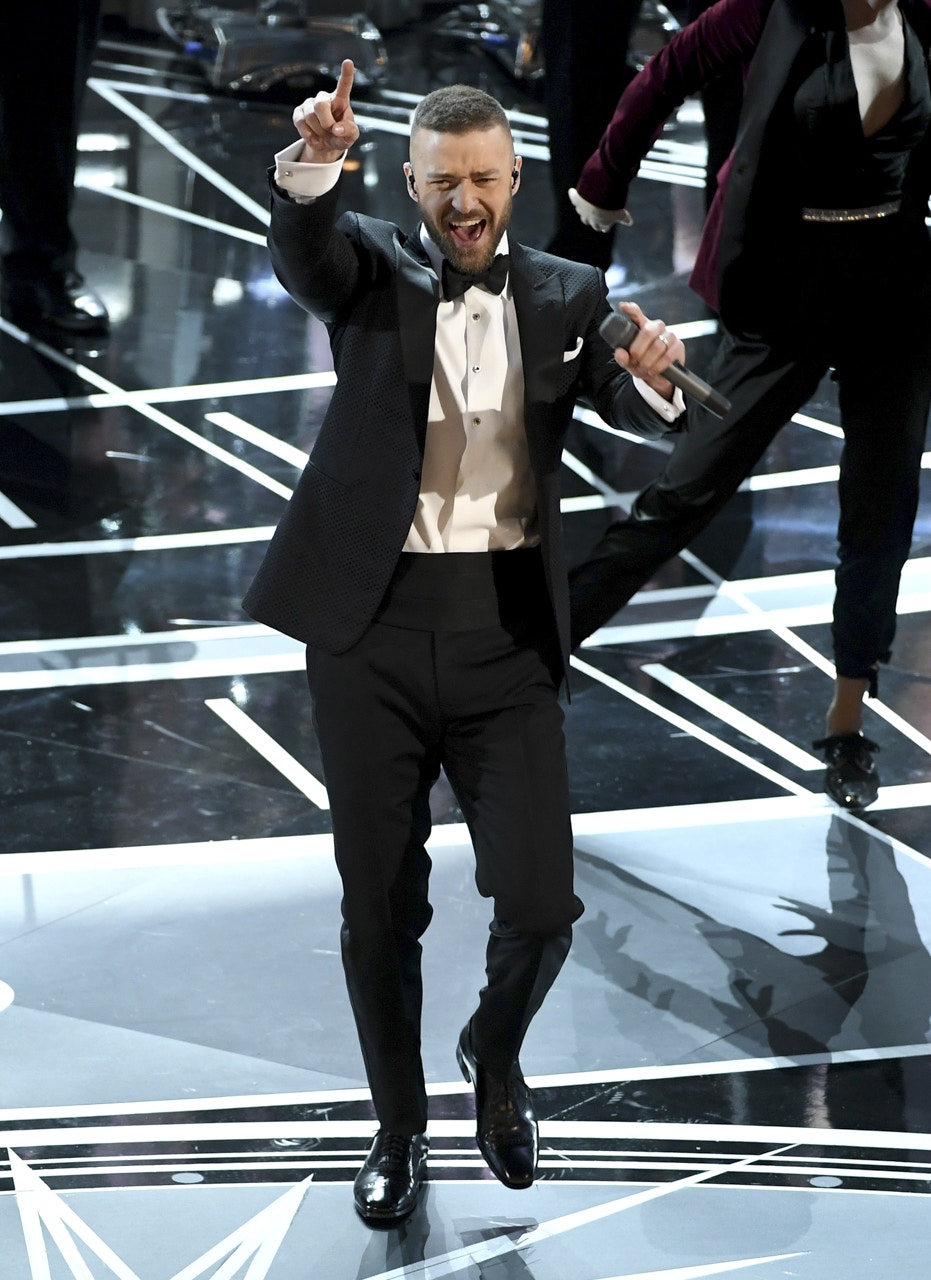 典禮開頭由Justin Timberlake 打頭陣，又唱又跳獻唱他獲提名的作品 “Can't Stop the Feeling!"。（Getty Images）
