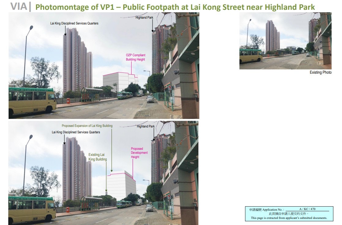 瑪嘉烈醫院荔景大樓擴建計劃將包括兩座大樓。（城規會文件截圖）