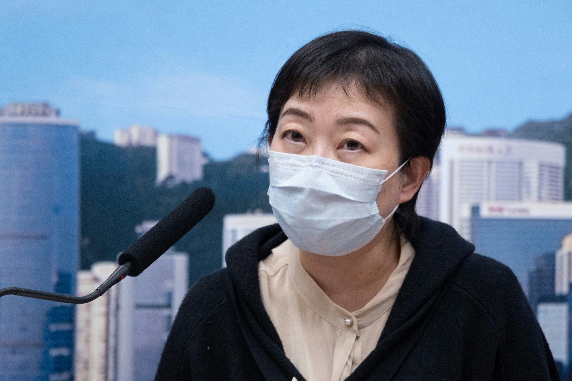 張竹君表示,病毒檢測目的是找出確診者,不會發出檢測呈陰性的證明。(梁鵬威攝) 張竹君表示,病毒檢測目的是找出確診者,不會發出檢測呈陰性的證明。(梁鵬威攝)