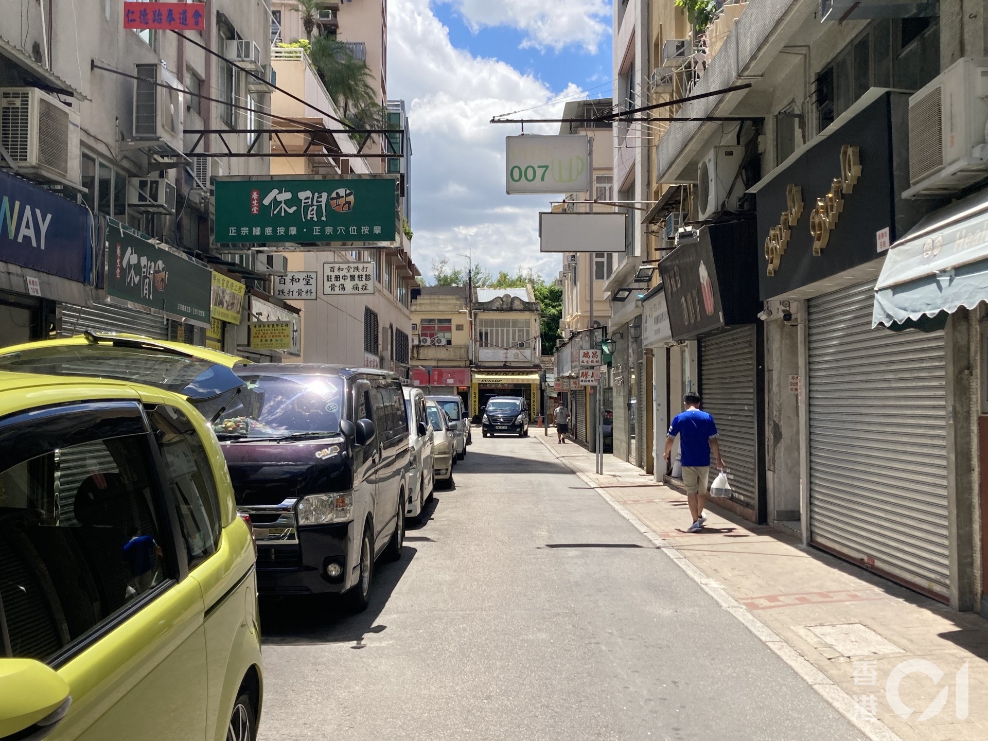  7月30日所見，上水街道上人流稀少。（歐陽德浩攝）