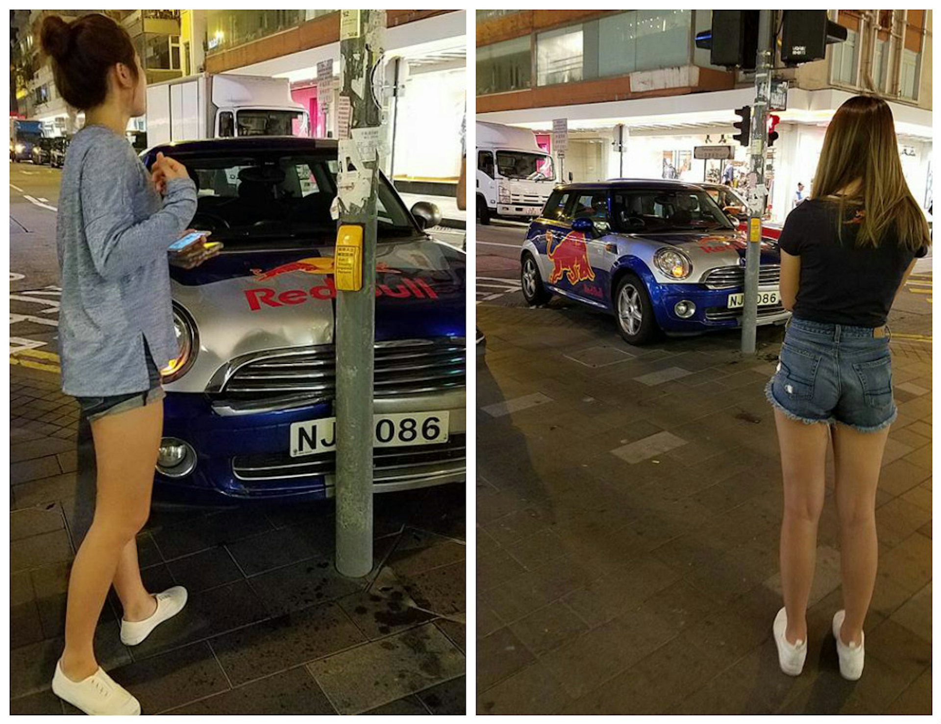 落入凡間的redbull P牌宣傳車自炒撞柱熱褲女等救援 香港01 社會新聞 落入凡間的redbull P牌宣傳車自炒撞柱熱褲女等救援 香港01 社會新聞
