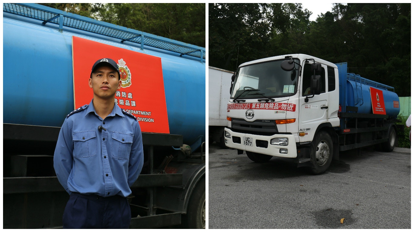 非法油站 貨車儲五千升汽油替車加油消防大埔截車拘一男子 香港01 社會新聞