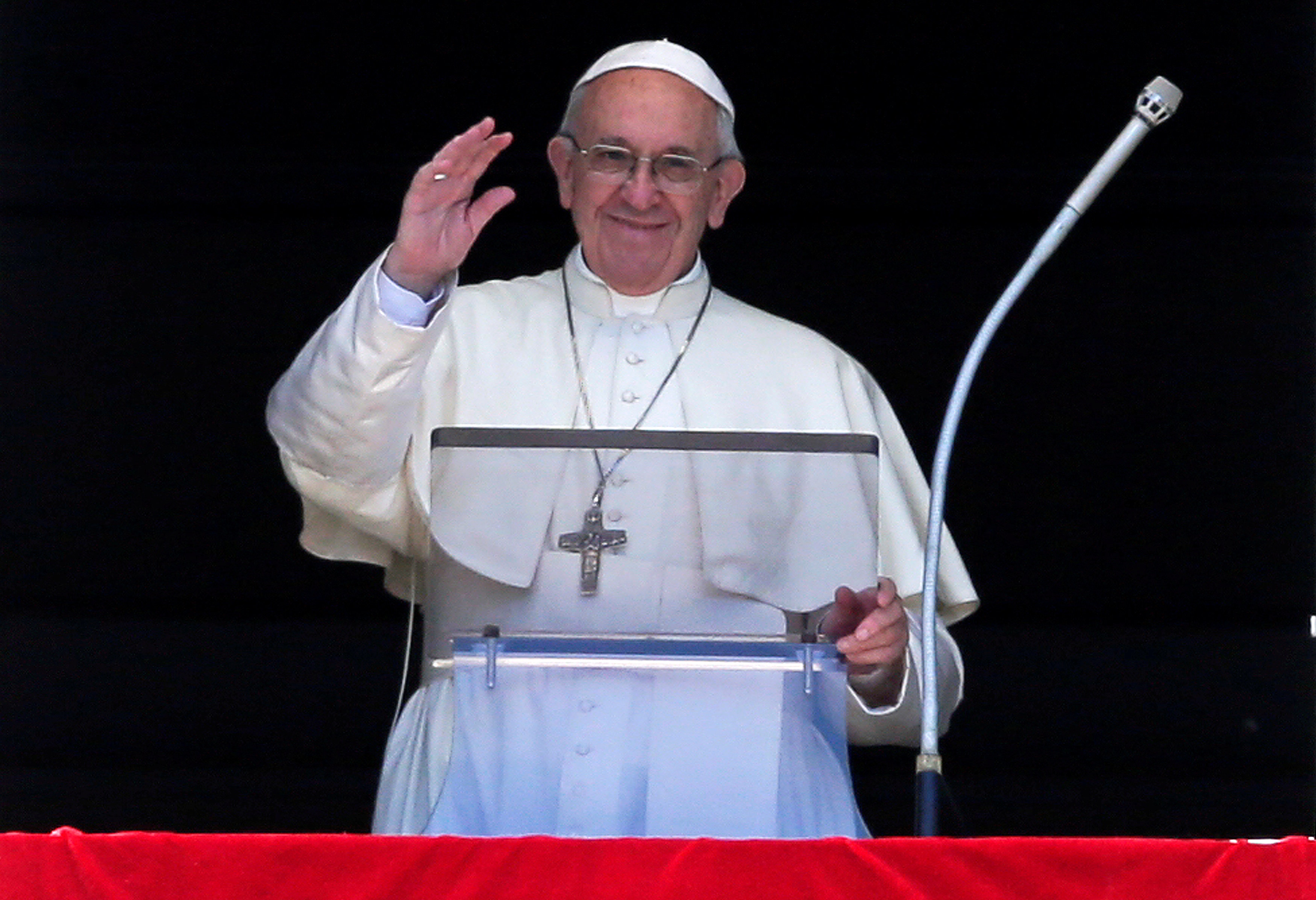 教宗方濟各（Pope Francis）首次為TED發表演說。（路透社）