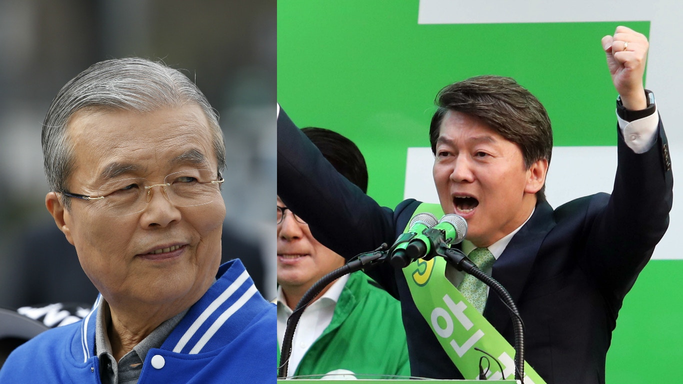韓國總統大選倒數10天　安哲秀民調再跌　選情告急邀金鐘仁力挺