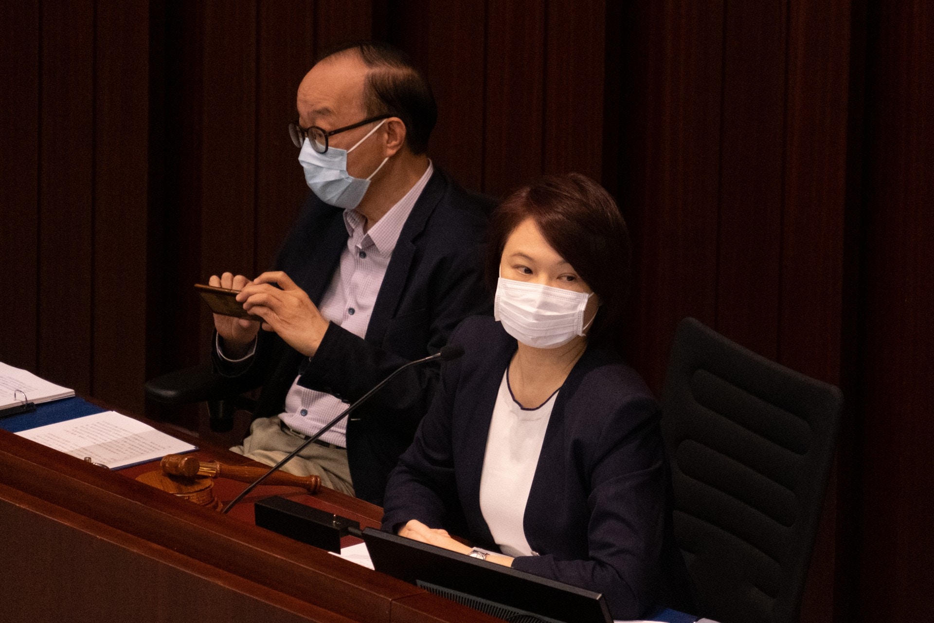 內會主席李慧琼希望政府能督促勞福局，進一步協調國泰裁員，建議議員可在人力事務委員會繼續跟進。(梁鵬威攝)