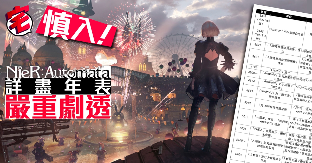 Nier Automata 尼爾 自動人形補完 從nier連繫回dod3大災厄 香港01 遊戲動漫