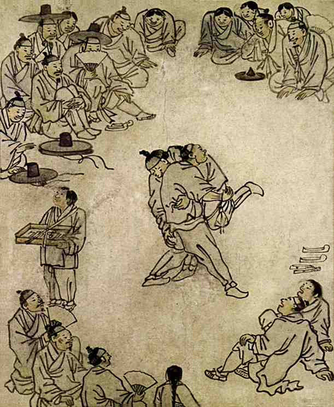 李氏王朝年間的角力活動(圖片擷取自:http://bit.ly/2rwDDsa) 李氏王朝年間的角力活動(圖片擷取自:http://bit.ly/2rwDDsa)