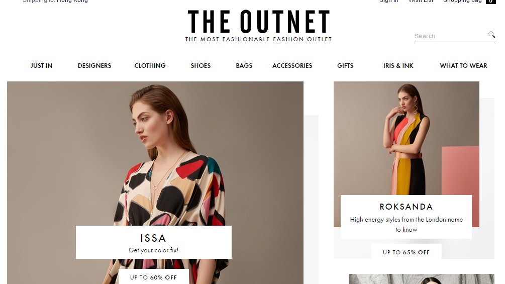 The Outnet Interface The Outnet.com 為減價貨平反