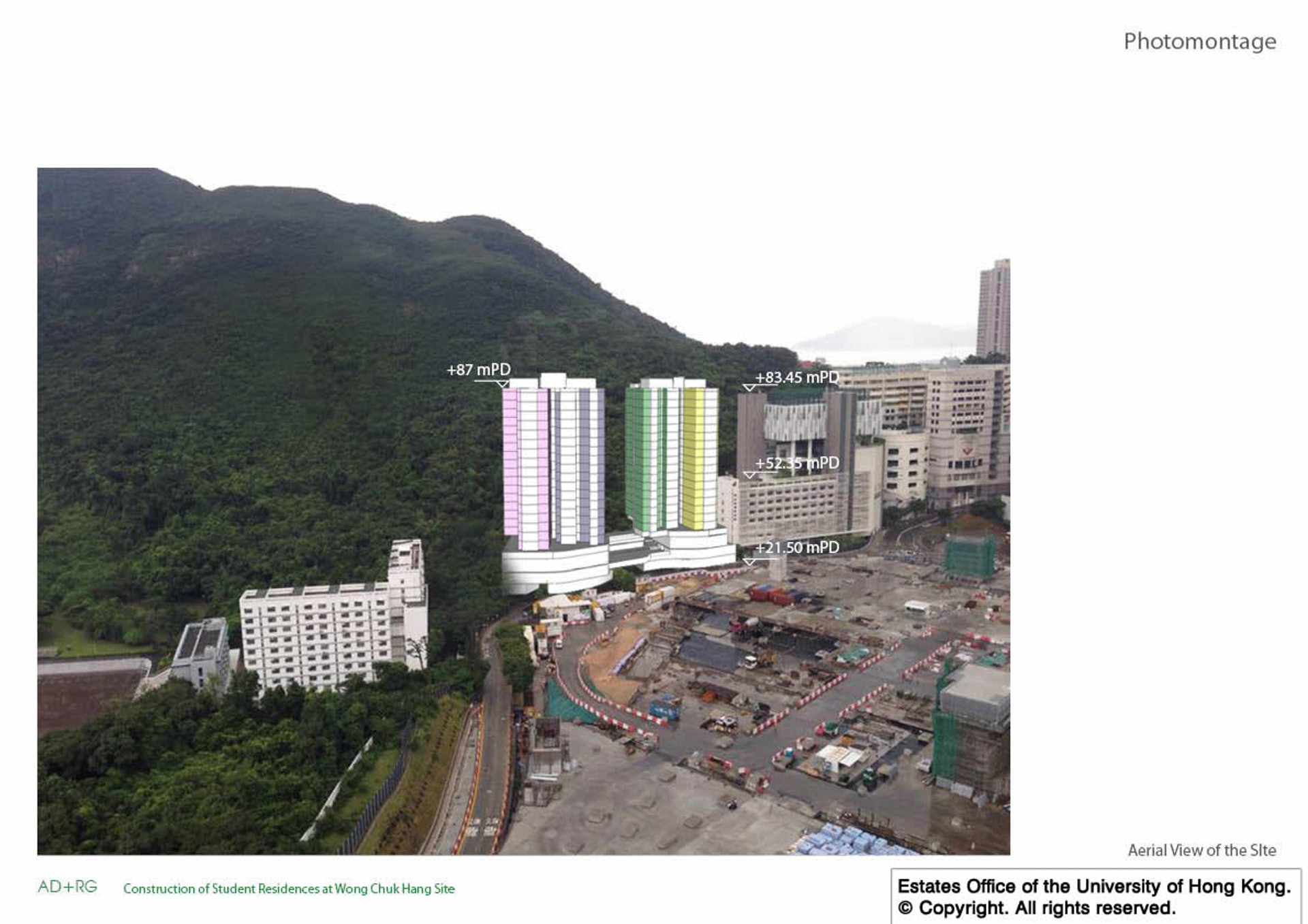 港大去年向城規會申請,於黃竹坑興建學生宿舍。(港大網頁) 港大去年向城規會申請,於黃竹坑興建學生宿舍。(港大網頁)