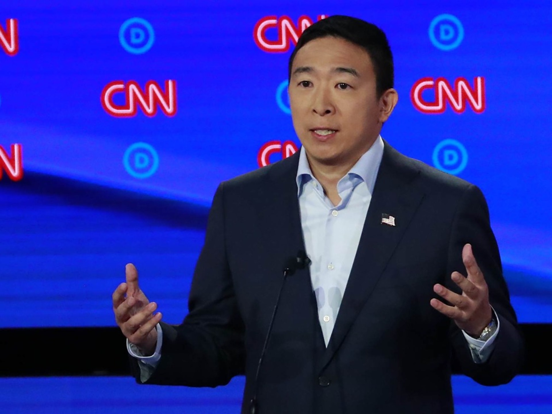 楊安澤稱,若當選,不會立即取消對華關稅。(Reuters) 楊安澤稱,若當選,不會立即取消對華關稅。(Reuters)